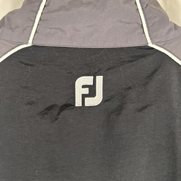 FootJoy Windbreaker Women's Large Black Grey Zip Pockets 1/2 Zip Long Sleeve - Picture 9 of 9